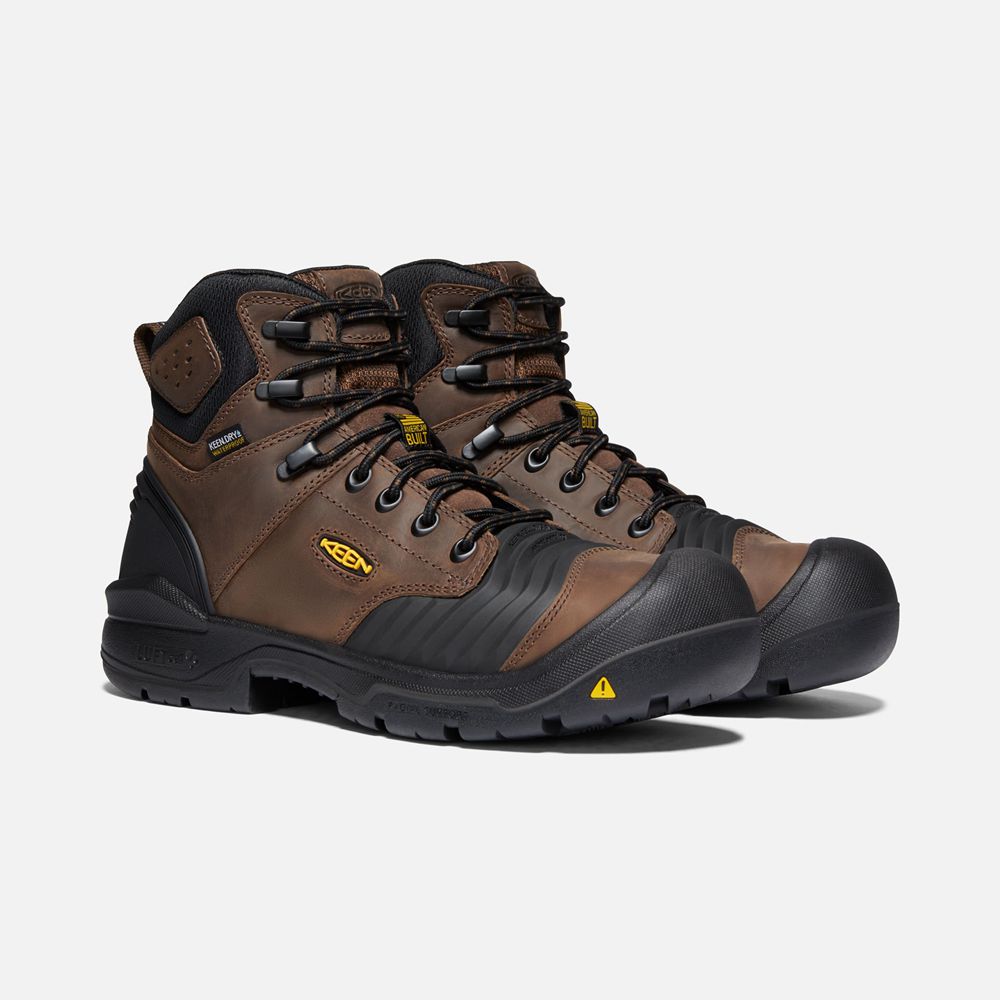 Cizme Keen Romania Barbati Maro/Negrii Portland 6\" Waterproof (Carbon-Fiber Toe) 8194-AWESR